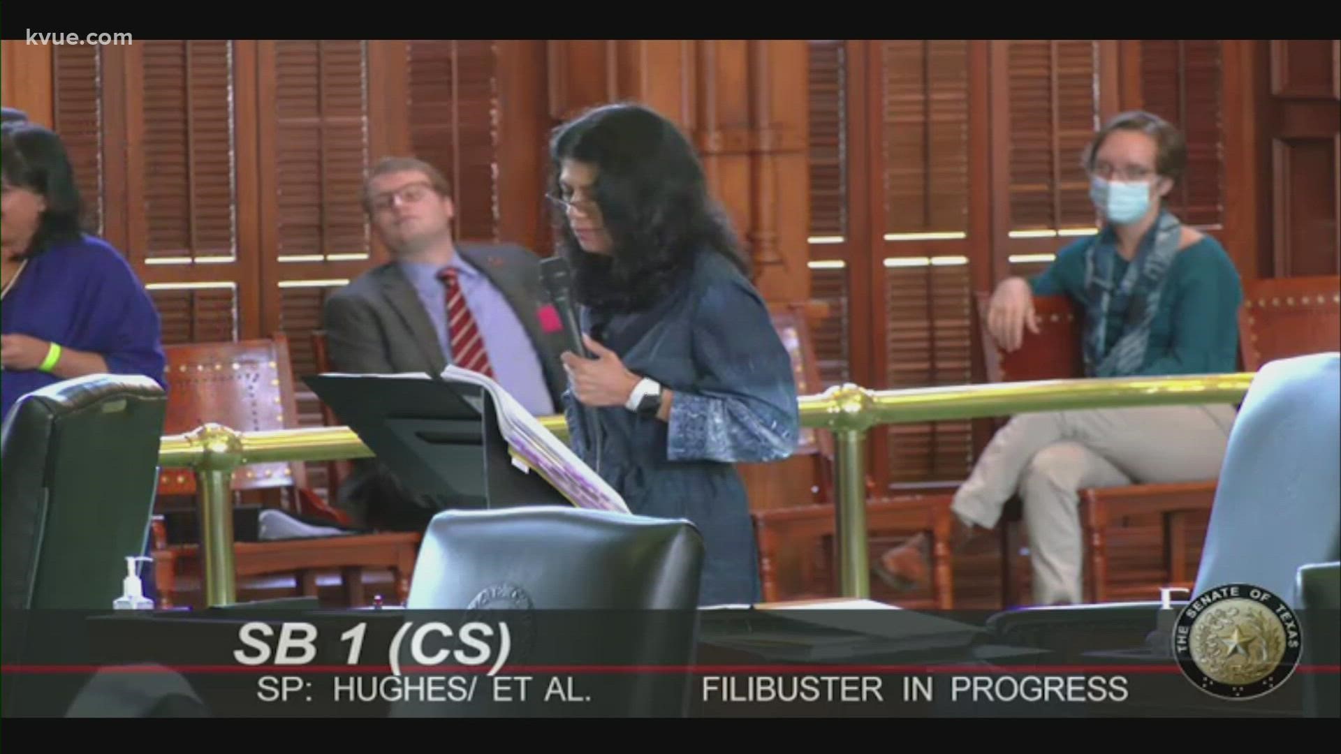 Sen. Carol Alvarado stood on the State Senate floor for 15 hours to filibuster Senate Bill 1, the controversial election reform bill.
