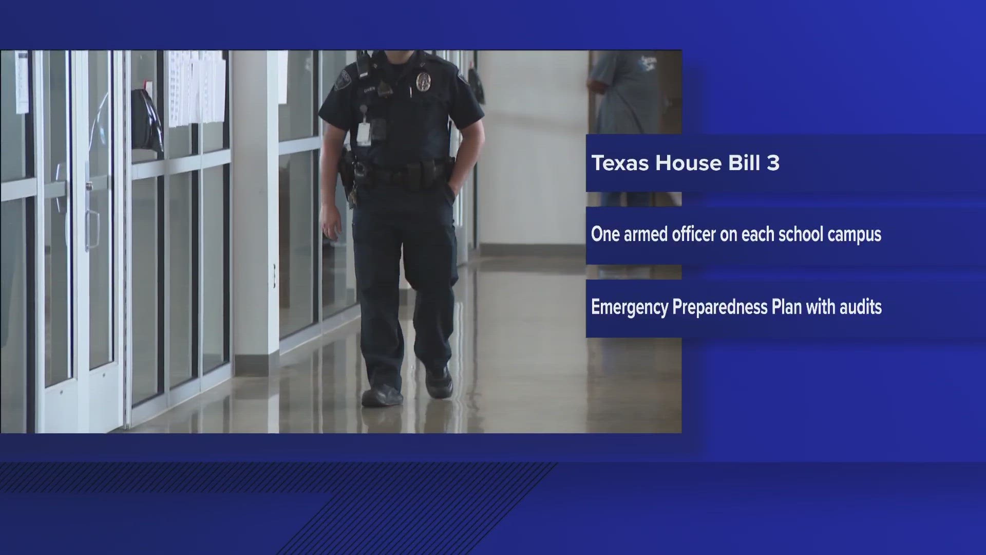 A bill that would require armed security at every Texas school is on its way to the governor's desk.