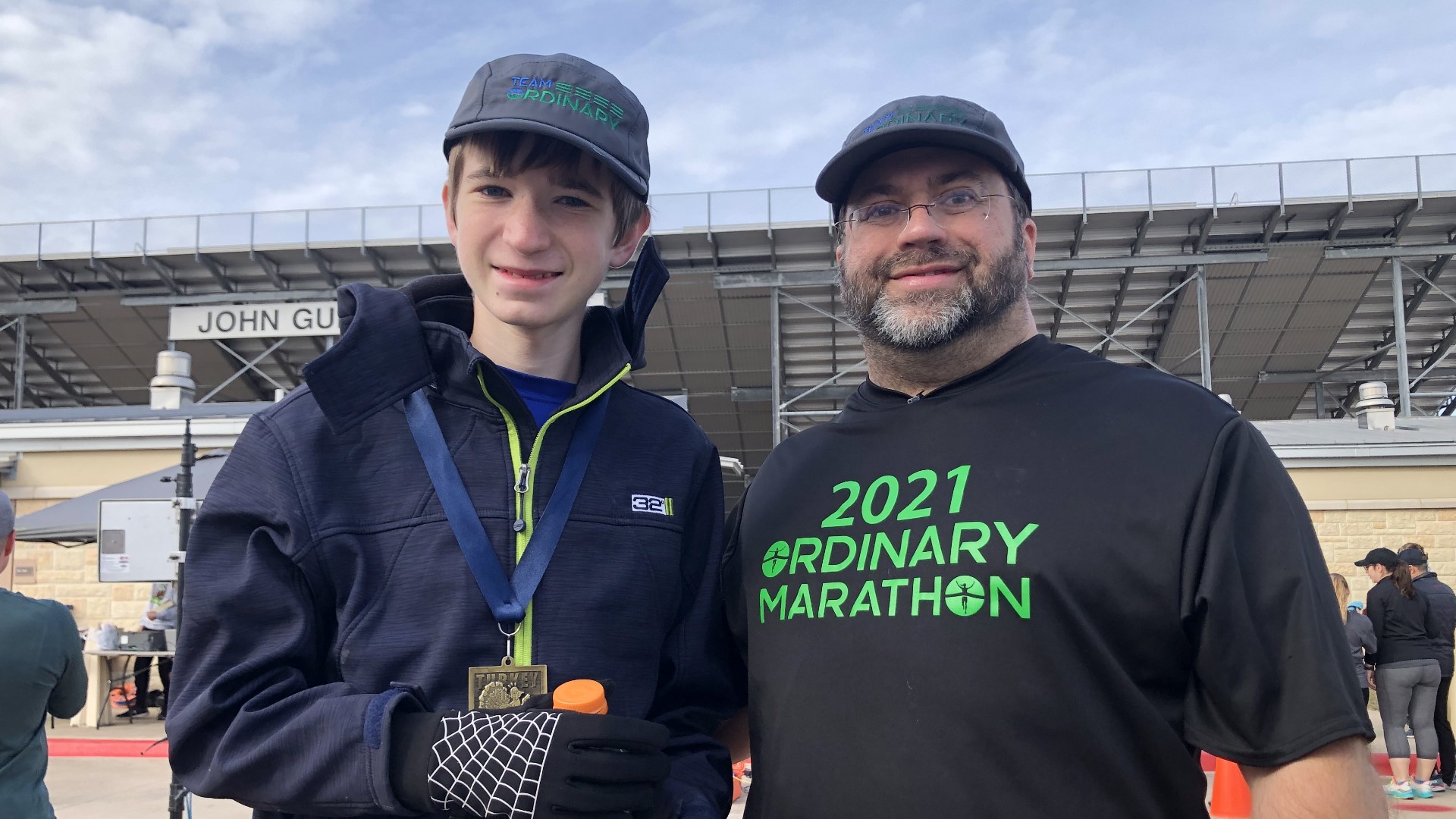 Thanks to the help of Ordinary Marathoner Foundation, Jonah Papovich finished his first 5K on Thanksgiving Day.