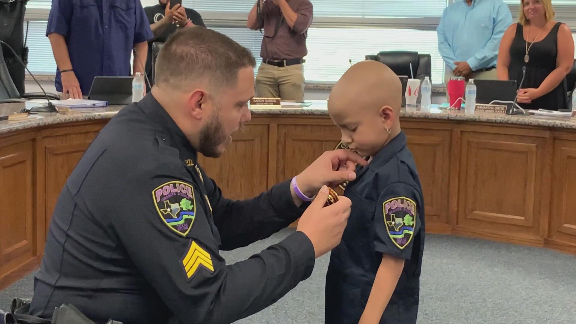 Isabella, who is in her second battle with neuroblastoma, is now the newest officer in town.