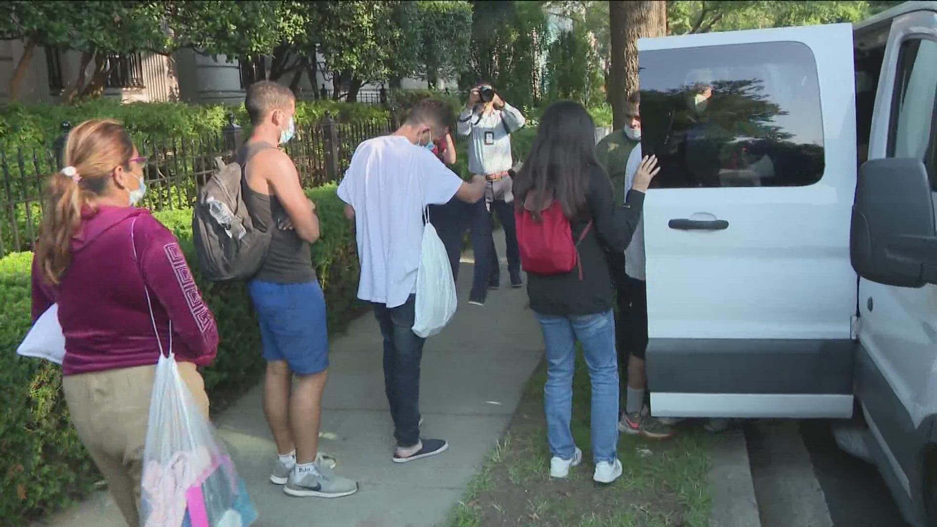 On Thursday, more than 100 migrants from Texas arrived at the Naval Observatory in D.C., just outside of the vice president's house.