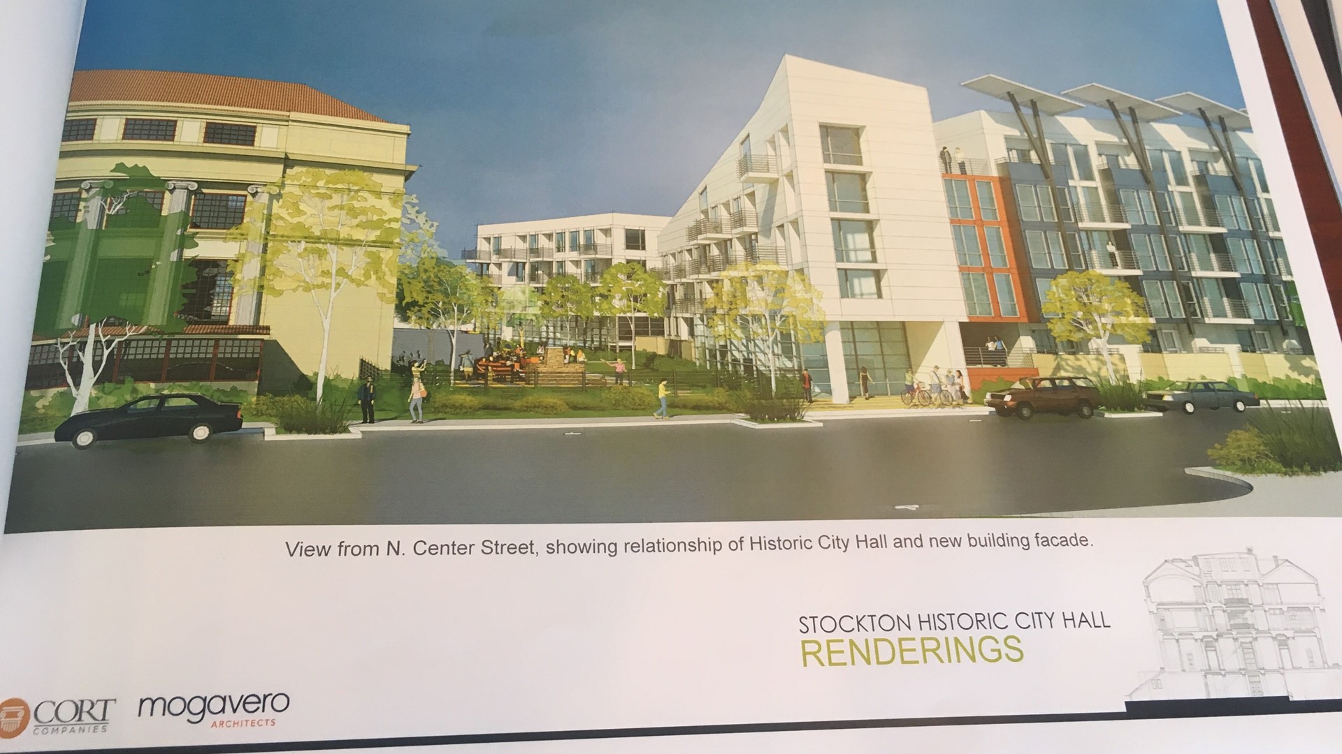 A Stockton developer is seeking agreement with the city to renovate City Hall and level three adjacent buildings to add about 120 apartments in downtown.