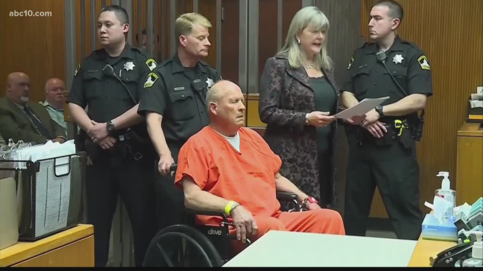 The 72-year-old former police officer who authorities say is the Golden State Killer appeared in court Wednesday as his lawyer tried to limit additional evidence from being gathered.