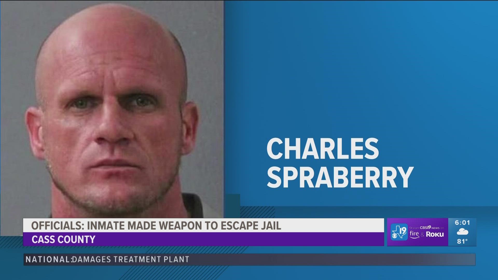 Charles Spraberry is 'armed and dangerous,' and is wanted for multiple felonies.