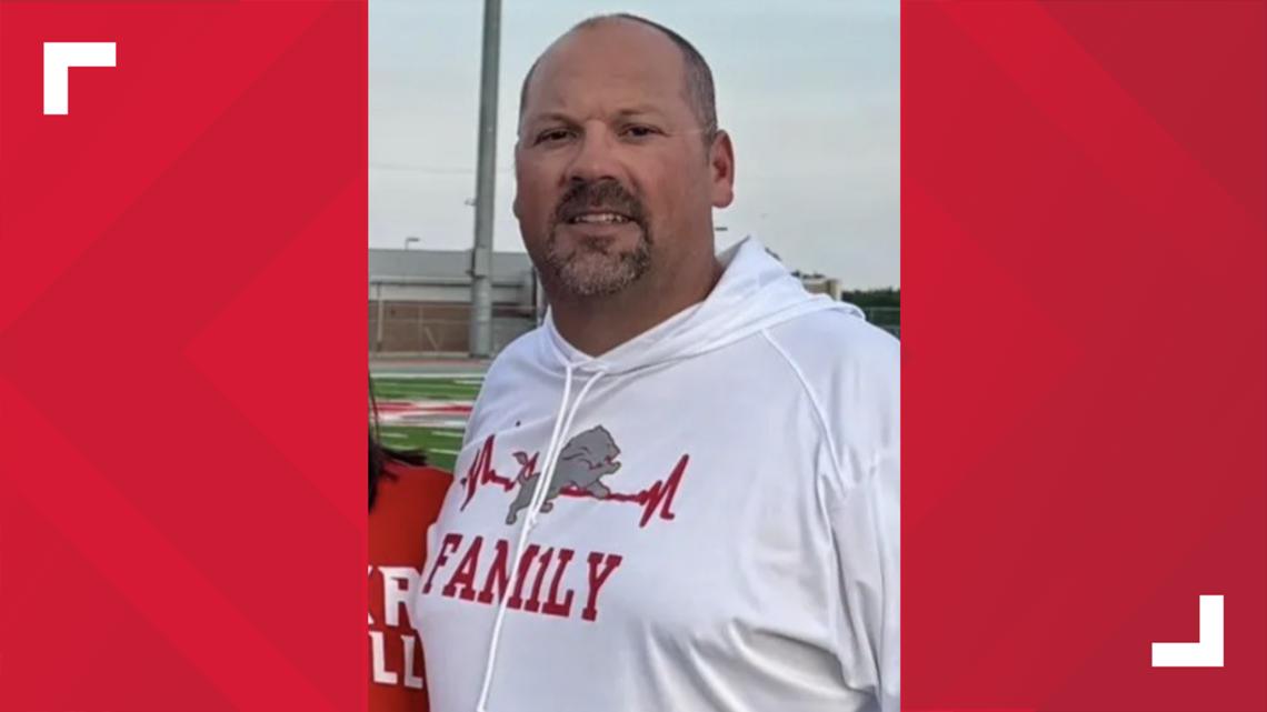 A North Texas coach is in ICU after a shot put accident at a track meet, leading to severe injuries. His wife and community rally for his recovery.