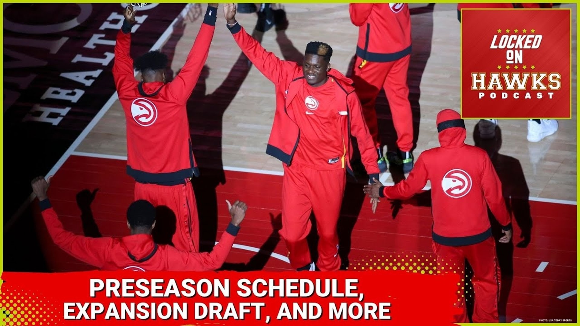 The show focuses on the preseason schedule for the Atlanta Hawks, a new hire in the organization, a hypothetical NBA expansion draft and some playoff betting odds