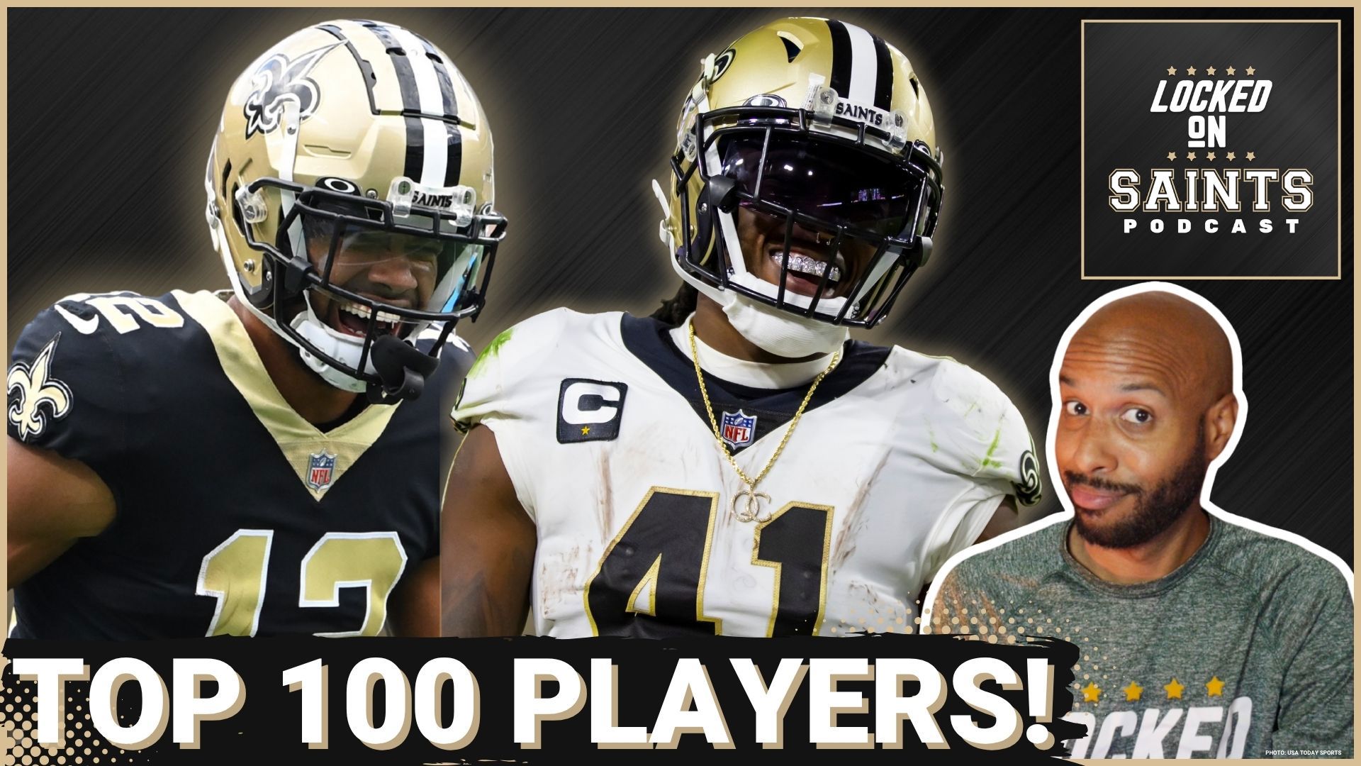 The New Orleans Saints' Alvin Kamara and Chris Olave secure spots in the Locked On NFL Top 100 players list.