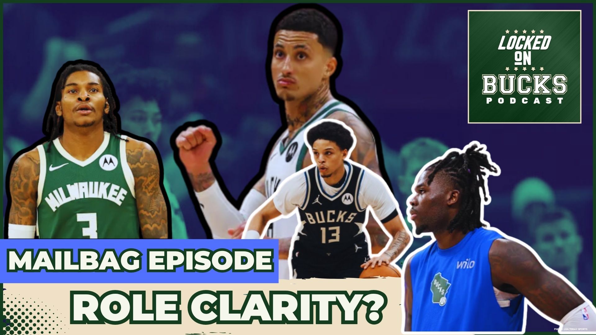 Locked on Bucks podcast discusses potential starting lineup, including Kyle Kuzma vs. AJ Green debate, and Chris Livingston's path to playing time. Mailbag questions