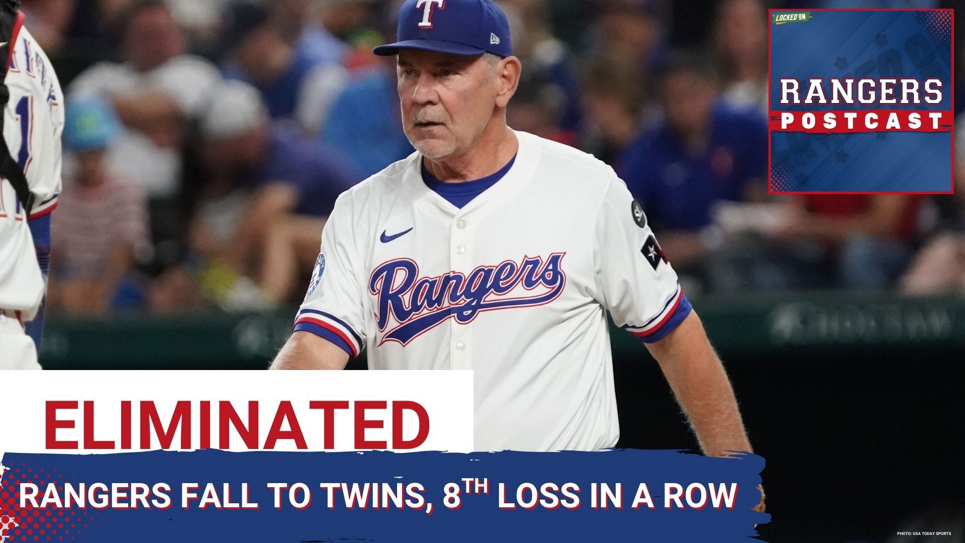 The Rangers fell at home to the Twins, and were officially eliminated from  playoff contention.