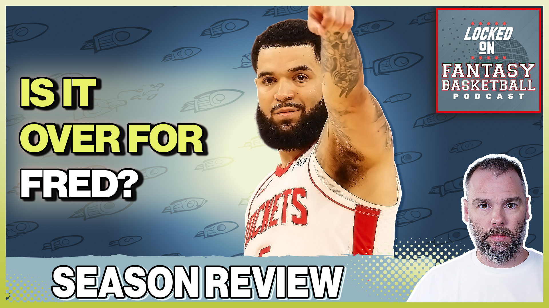 The Rockets' surprising season, playoff exit, and fantasy values. VanVleet's decline, Brooks' role, and Adams' impact.