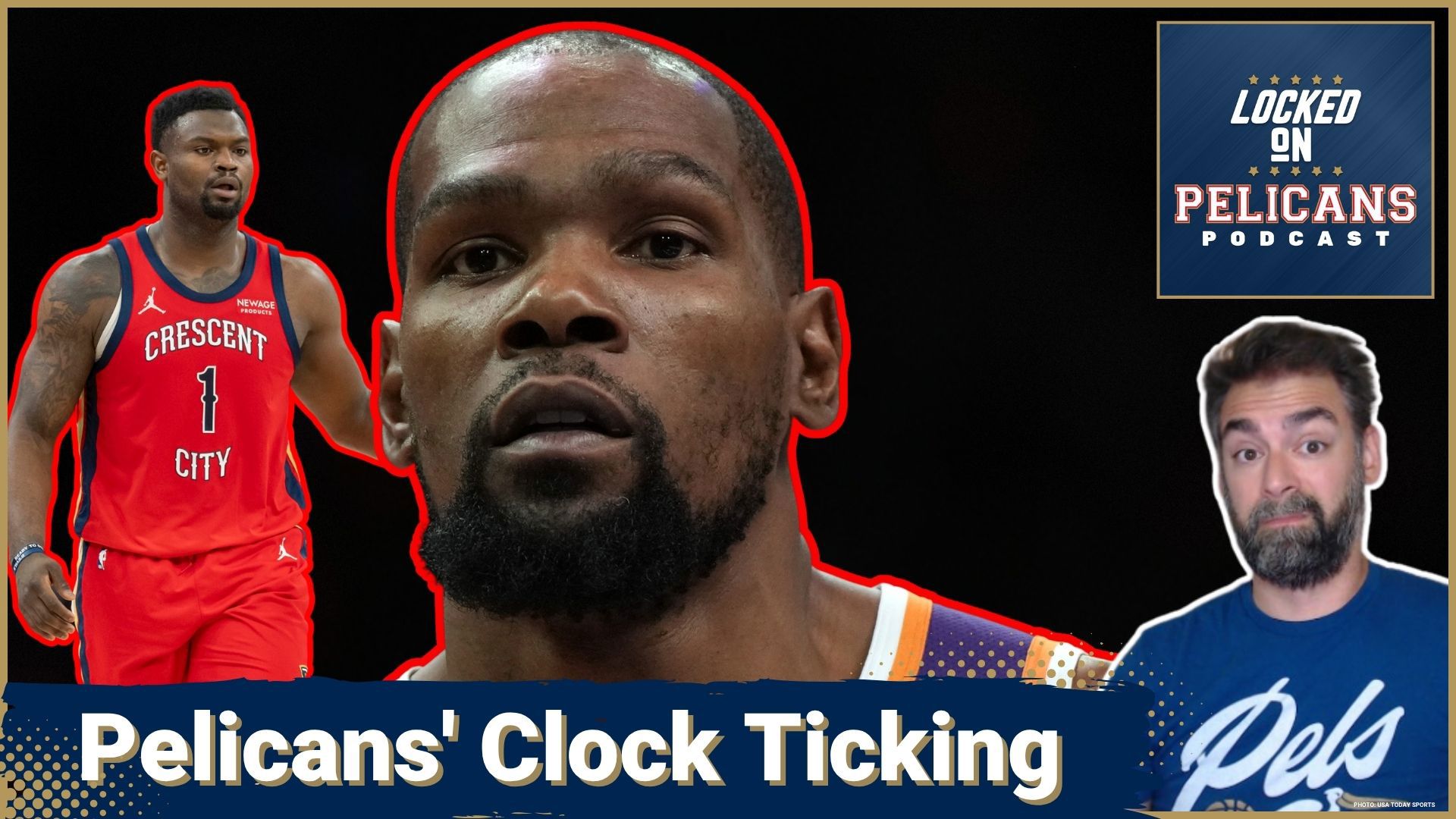 This podcast discusses the Kevin Durant trade's impact on the Pelicans, potential draft picks at 7th and 23rd, and how the team's future hinges on Zion Williamson.