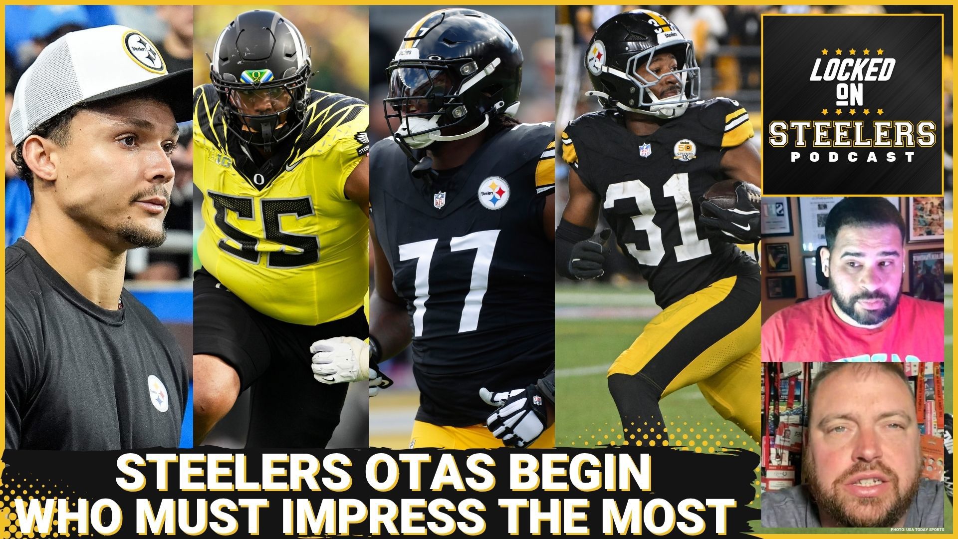 The Steelers begin OTAs today, but who are the top players to watch? Chris Carter and Alan Saunders disucss Roman Wilson, Broderick Jones and Derrick Harmon.