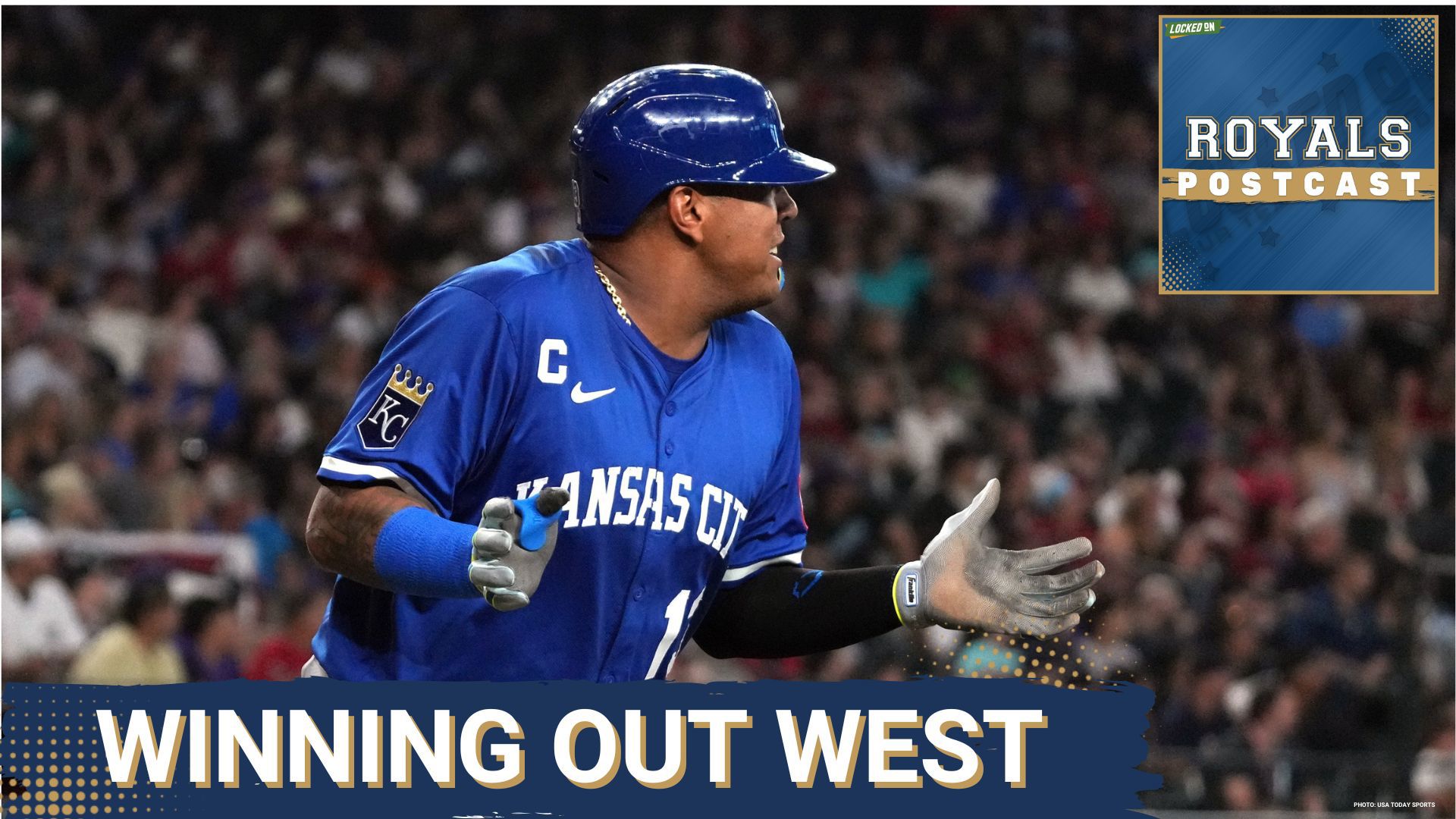 Chance Liebau reacts to the series finale between the Kansas City Royals and Arizona Diamondbacks.