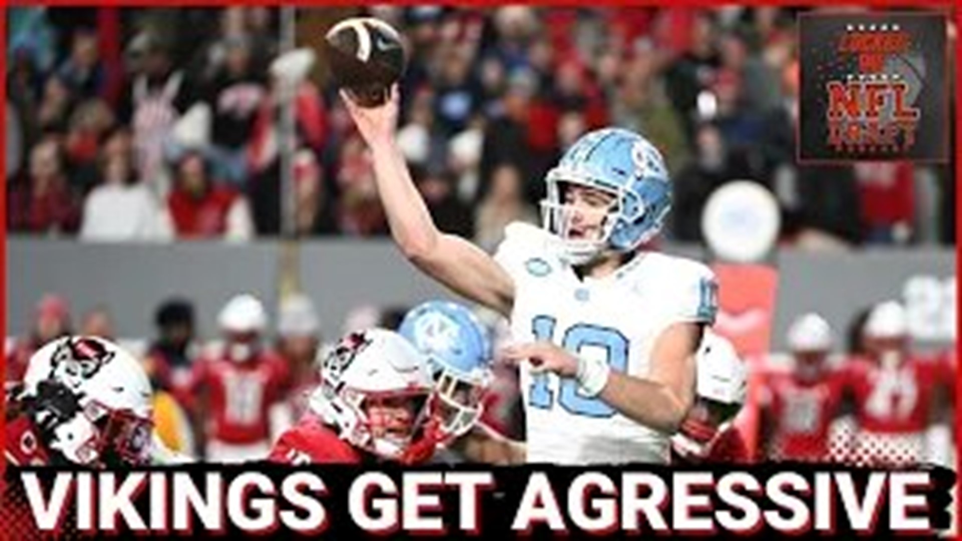 Another Mock Draft Monday. The Minnesota Vikings traded up with the New England Patriots for  UNC QB Drake Maye.