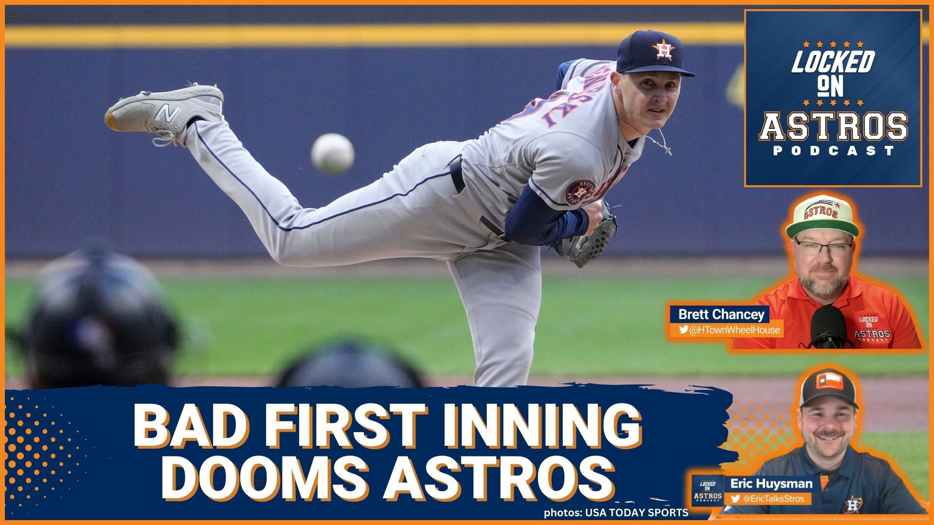 Locked On Astros podcast, which discusses the Astros vs. Brewers. With Yordan Alvarez hitting the IL, the Astros' search for power comes from Brendan Rodgers.