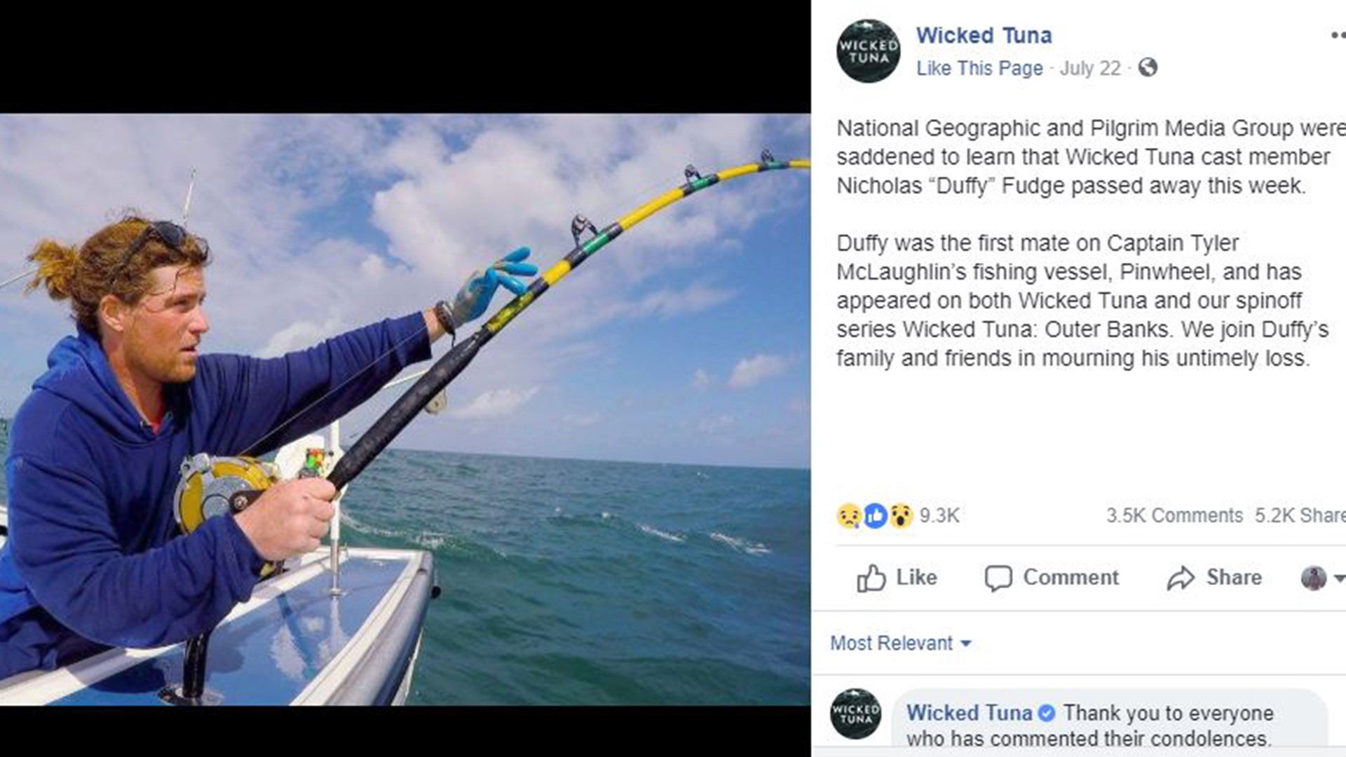 Nicholas 'Duffy' Fudge of 'Wicked Tuna' TV show dies at 28