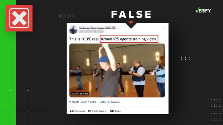 No, viral IRS video and photos do not show IRS agent training