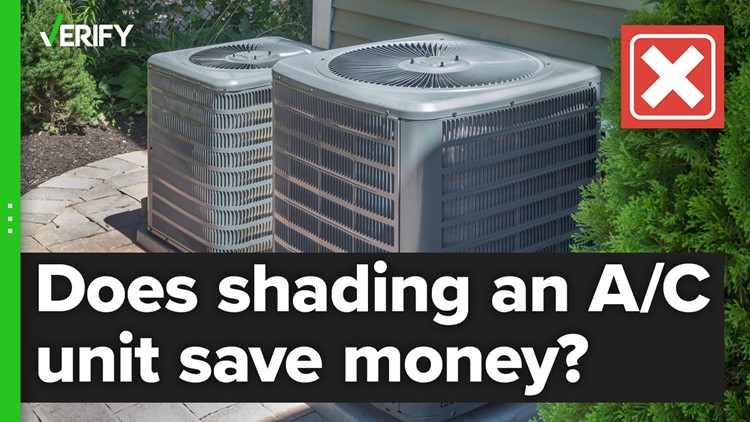 No, shading an A/C unit won’t reduce power costs