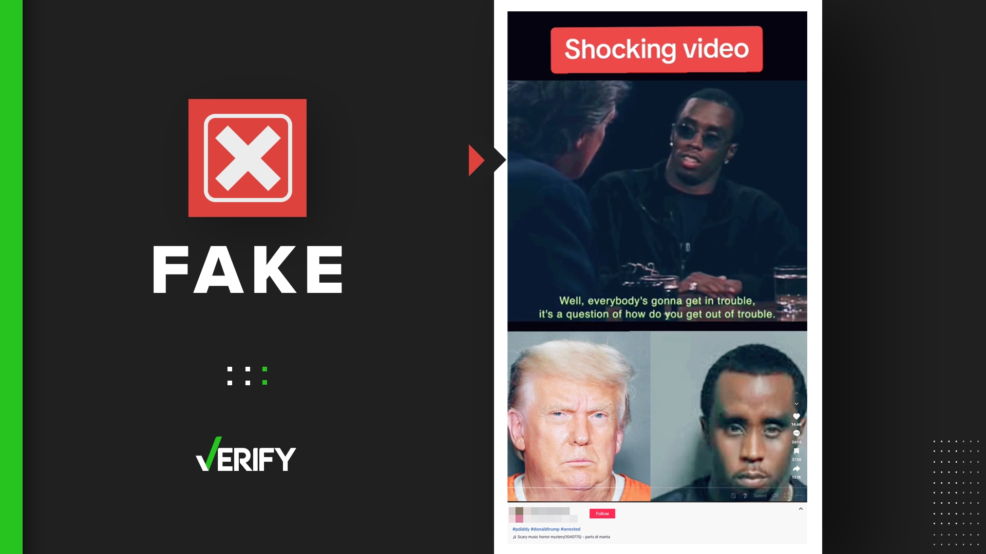 A video clip that appears to show an interview between former President Donald Trump and hip hop mogul Sean “Diddy” Combs -- who has been arrested and indicted for a