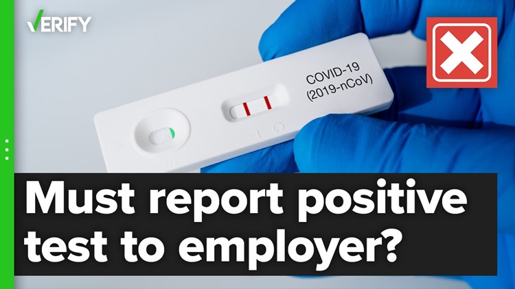 No, employees are not required to report positive COVID-19 tests