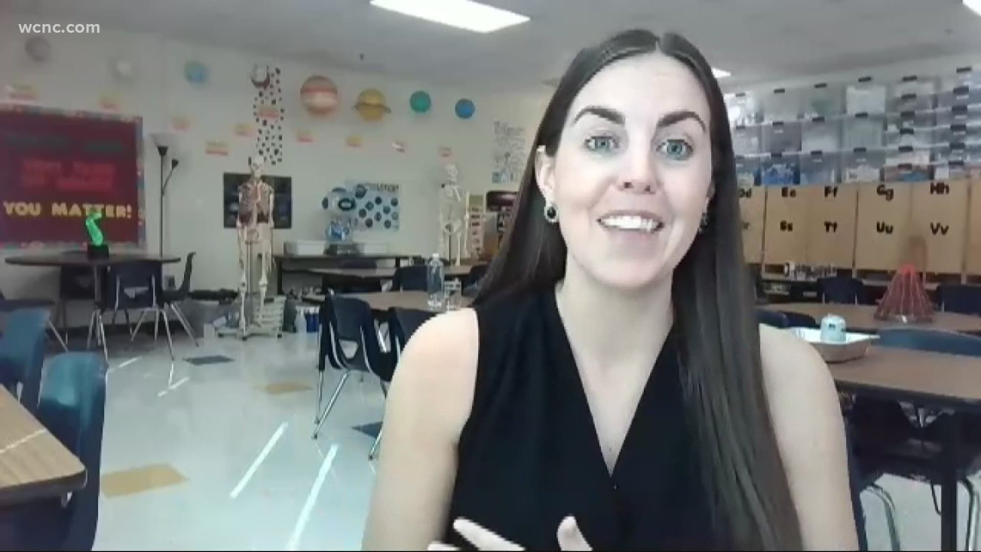 A Charlotte teacher found a new way to reach students while teaching remotely, and as a result, her fun science lessons went viral on Tik Tok.
