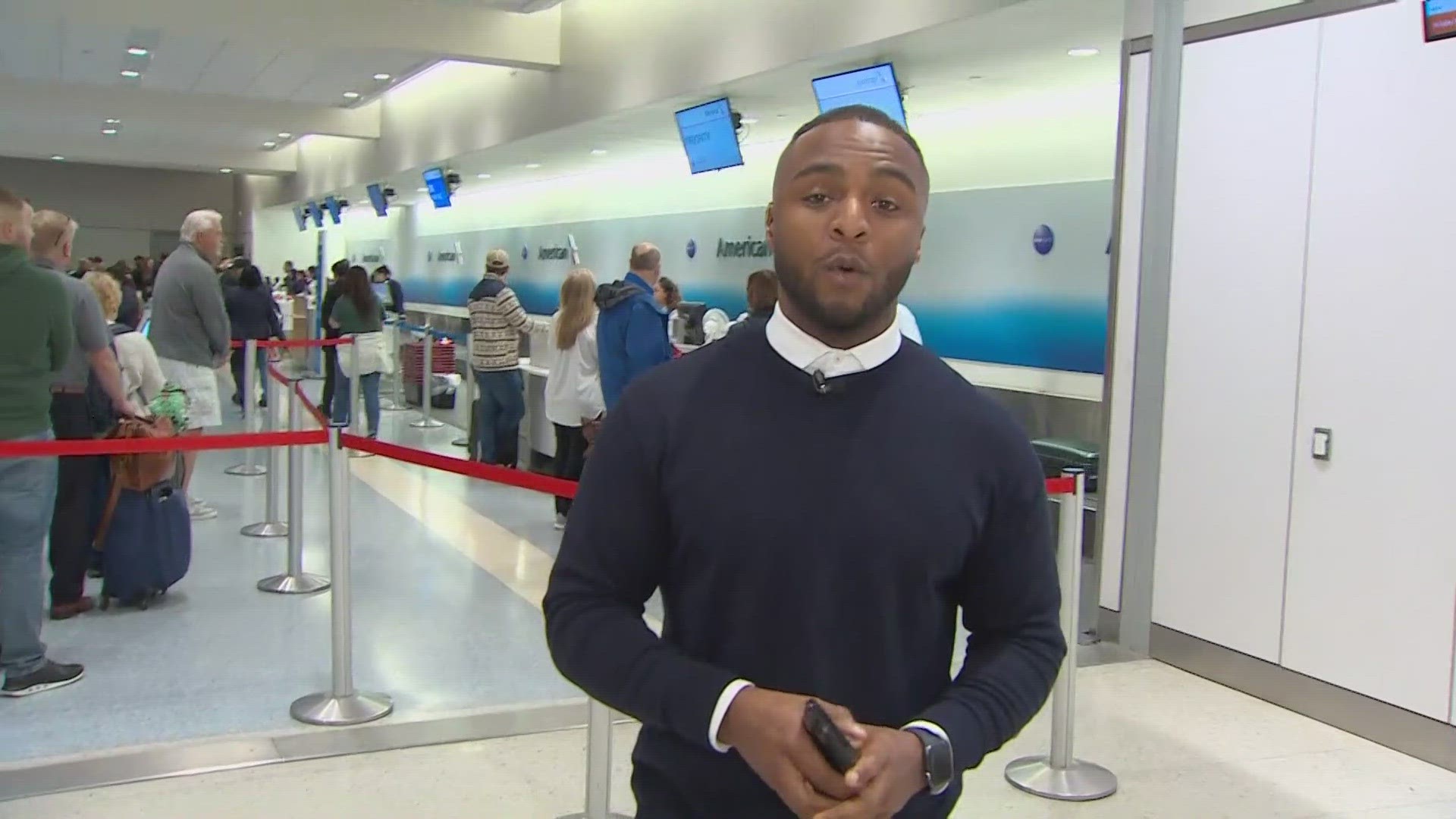WFAA's Richard Solomon was at DFW Airport as spring break travel crowds picked up.