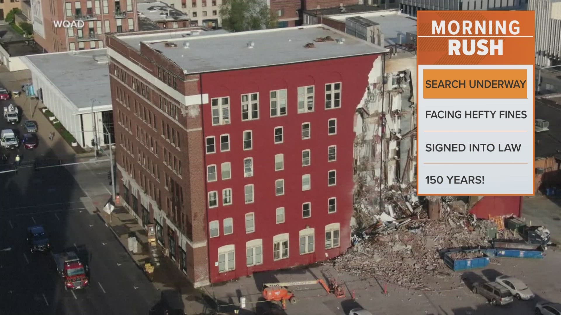 Search and rescue underway in Davenport, Iowa, as sixfloor, 80unit apartment building