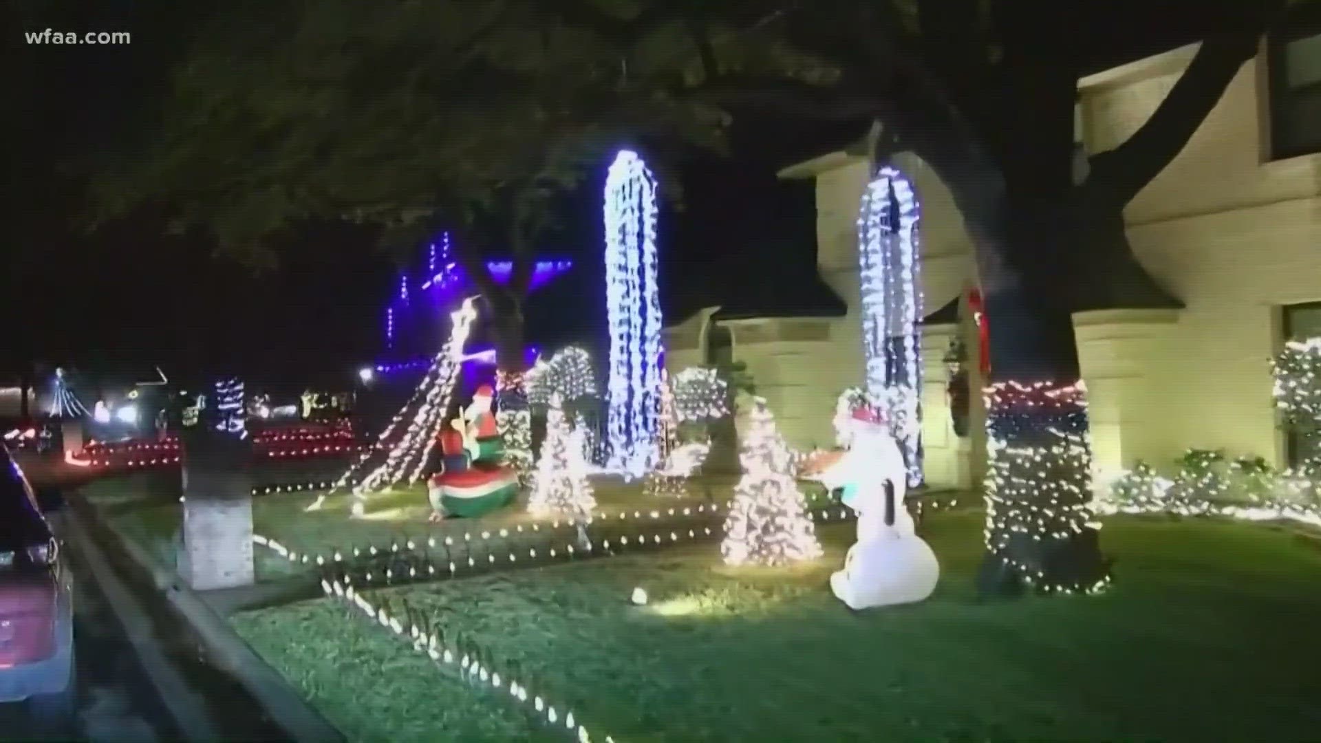 Hundreds flock to the lights at Interlochen every year, but one neighbor's home will remain dark to honor her late husband who loved Christmas.