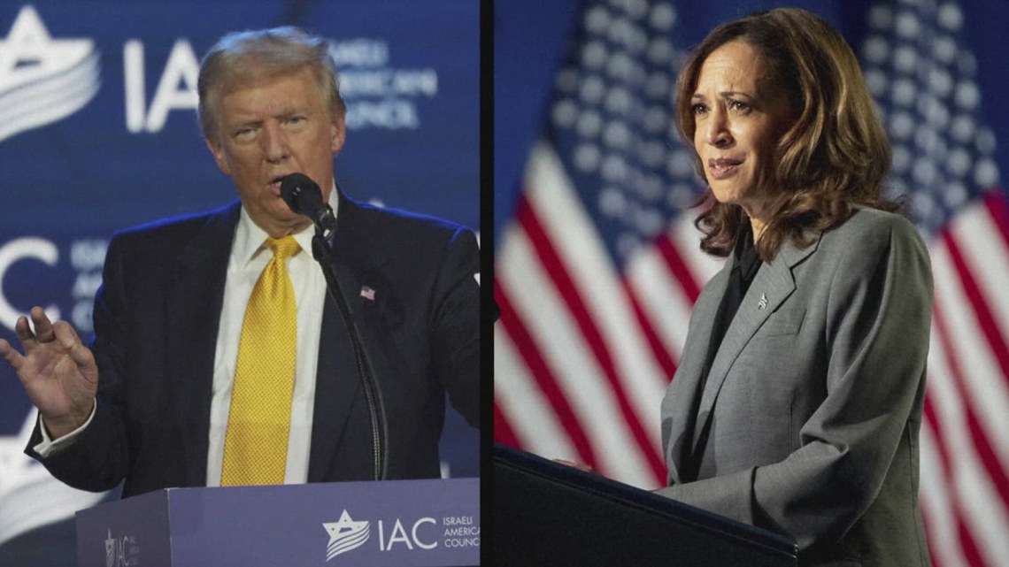 Harris campaigns in 3 battleground states; Trump tours hurricane damage