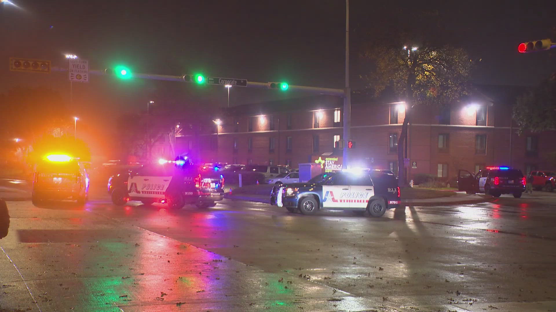 A man and a woman walking on a sidewalk were killed in a hit-and-run crash on East Lamar Boulevard, police said.