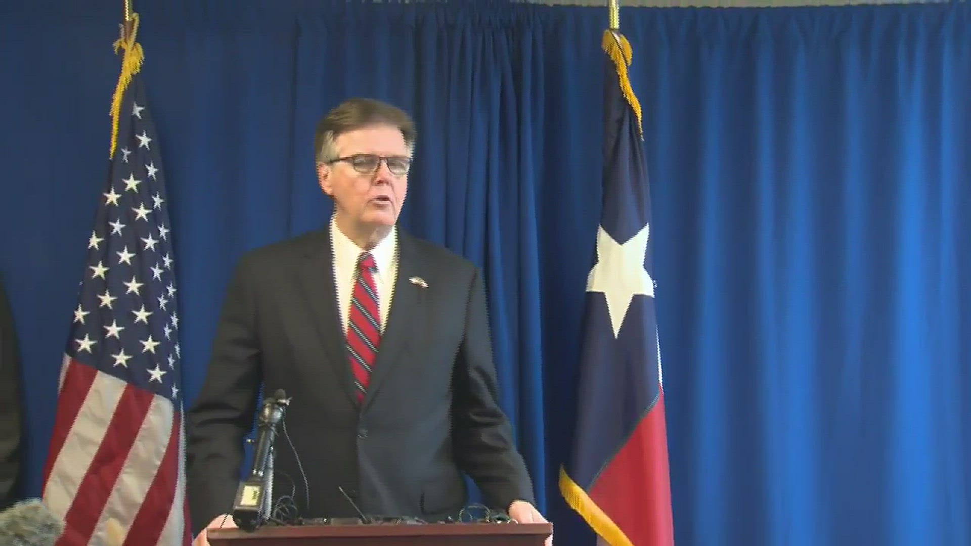 Texas Lt. Gov. Dan Patrick announces his campaign for re-election.