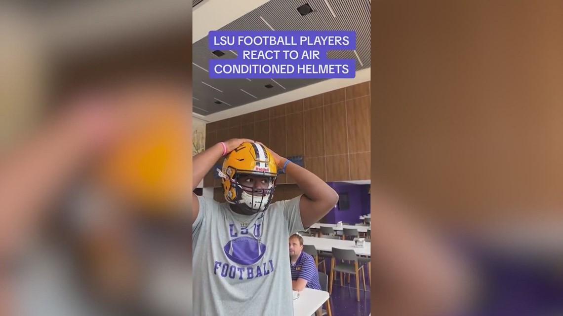 LSU football reveals new air-conditioned helmets drawing rave