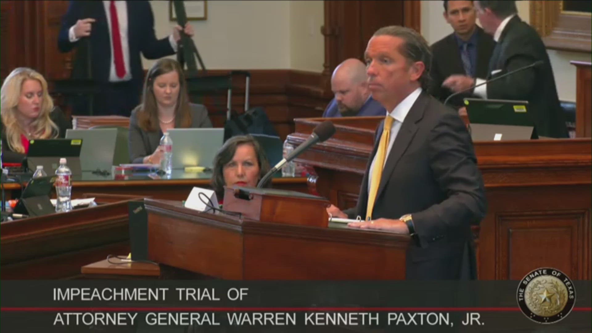 High-profile attorneys Tony Buzbee and Dan Cogdell delivered the opening statement in defense of Texas Attorney General Ken Paxton.