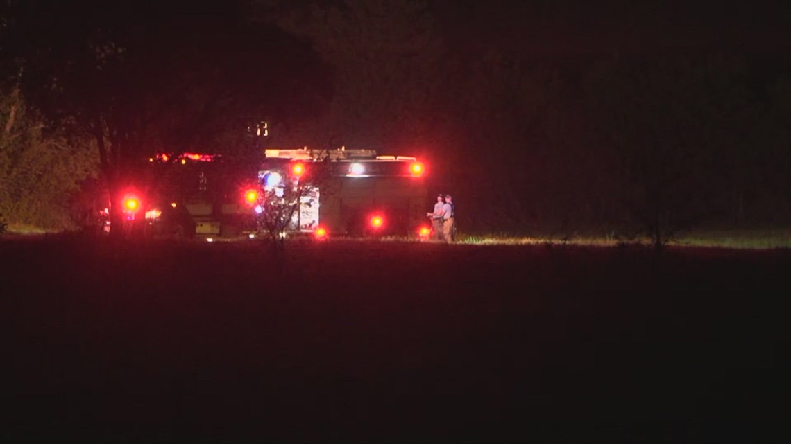 Search teams at crash site