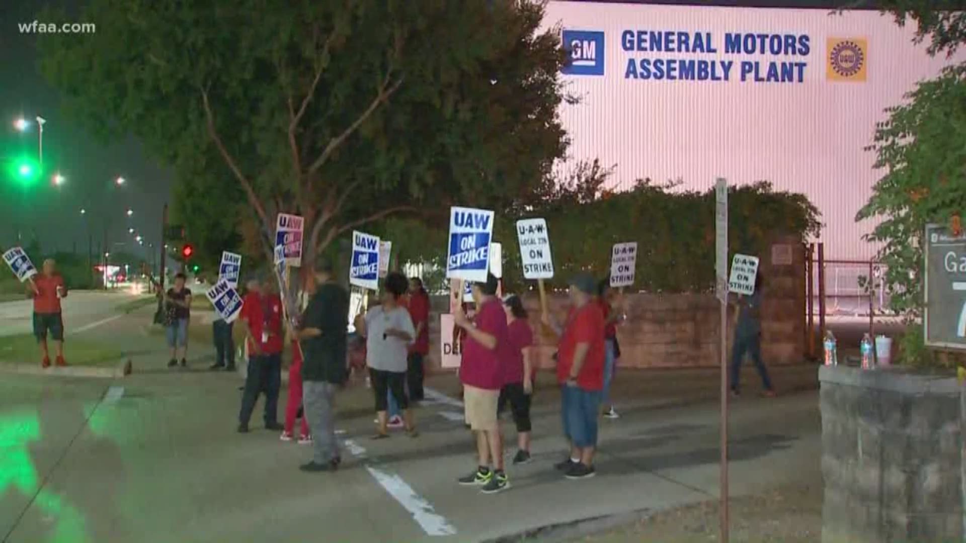 GM workers on strike in Arlington