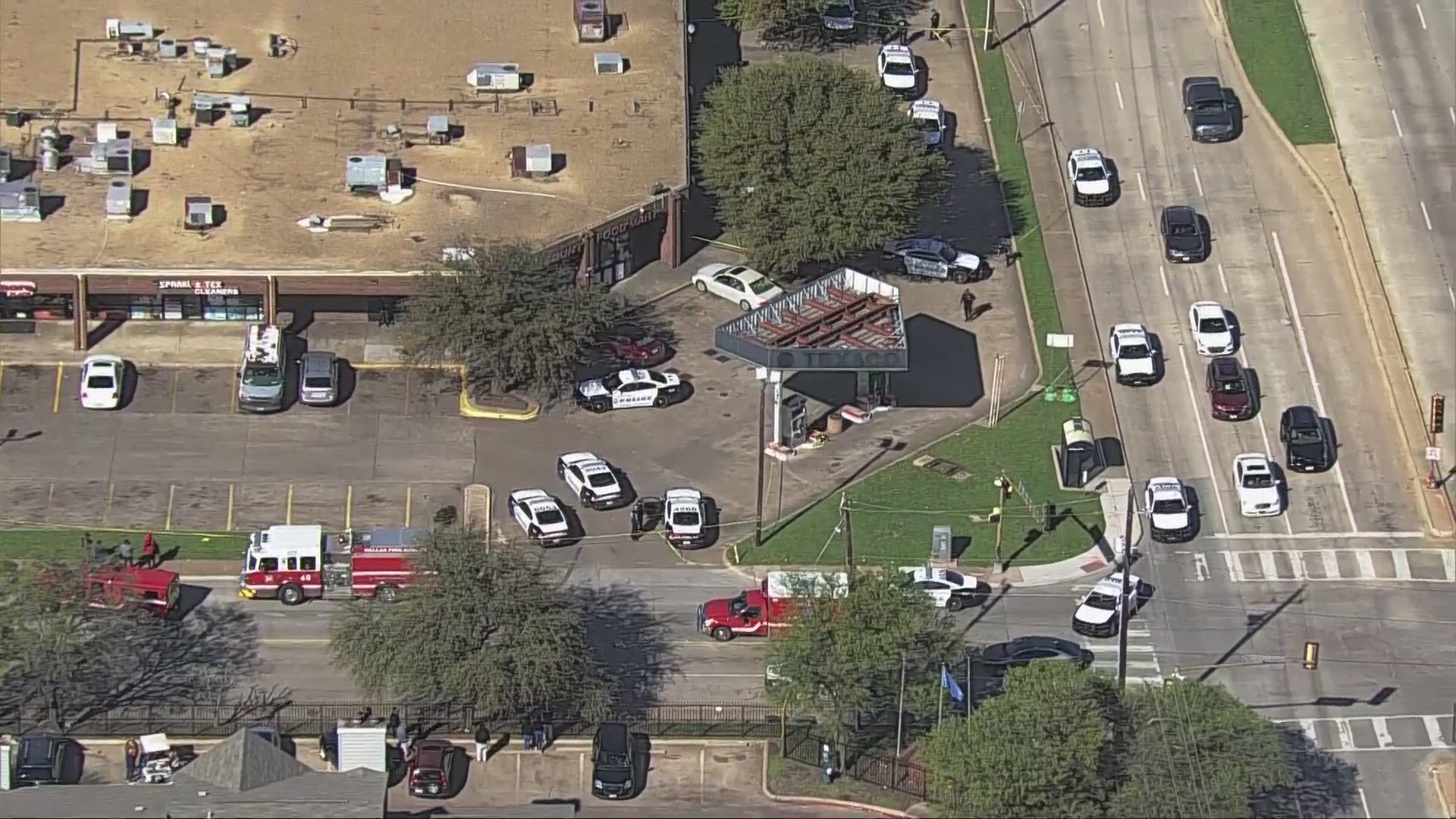 An investigation is underway after two people were reportedly shot near a gas station in Dallas, police say.