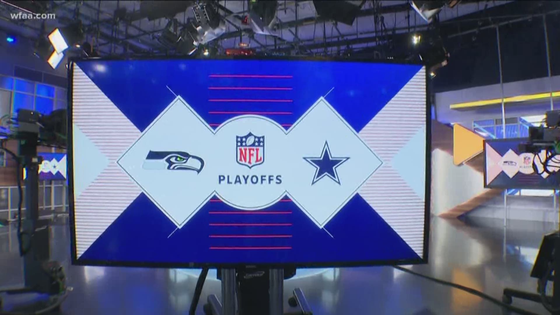 The Cowboys host the Seahawks in the first round at AT&T Stadium.