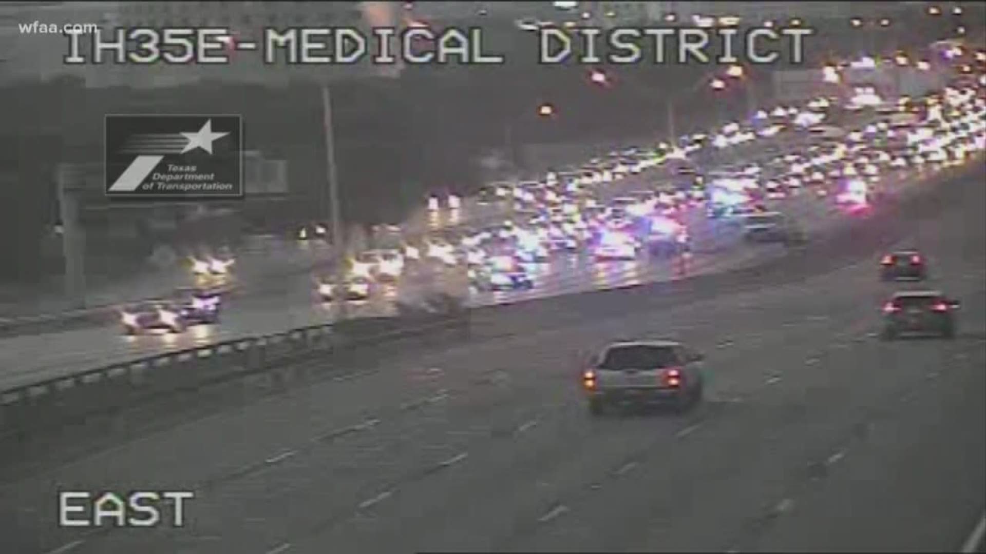 Traffic delays after deadly crash on I-35E at Medical District