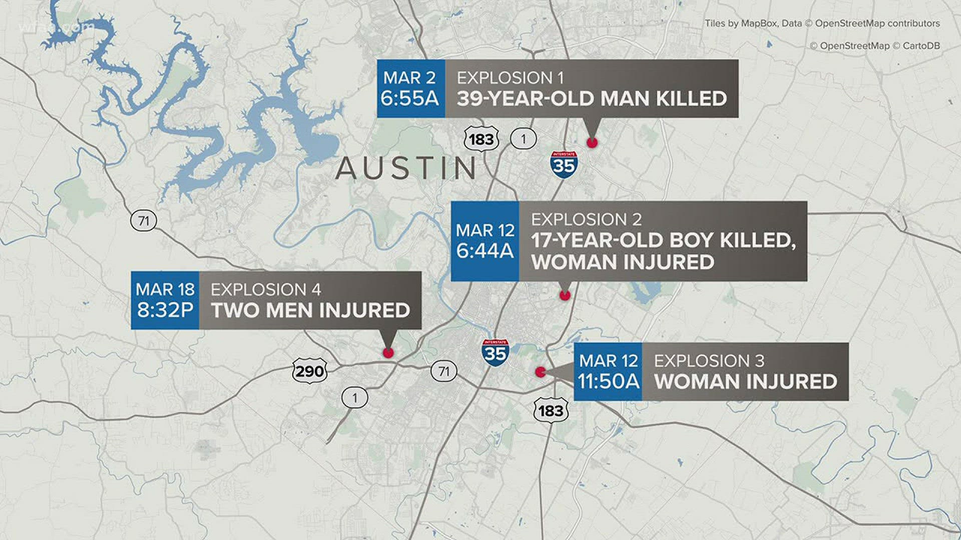 Nails in the victim's leg after fourth bombing in Austin