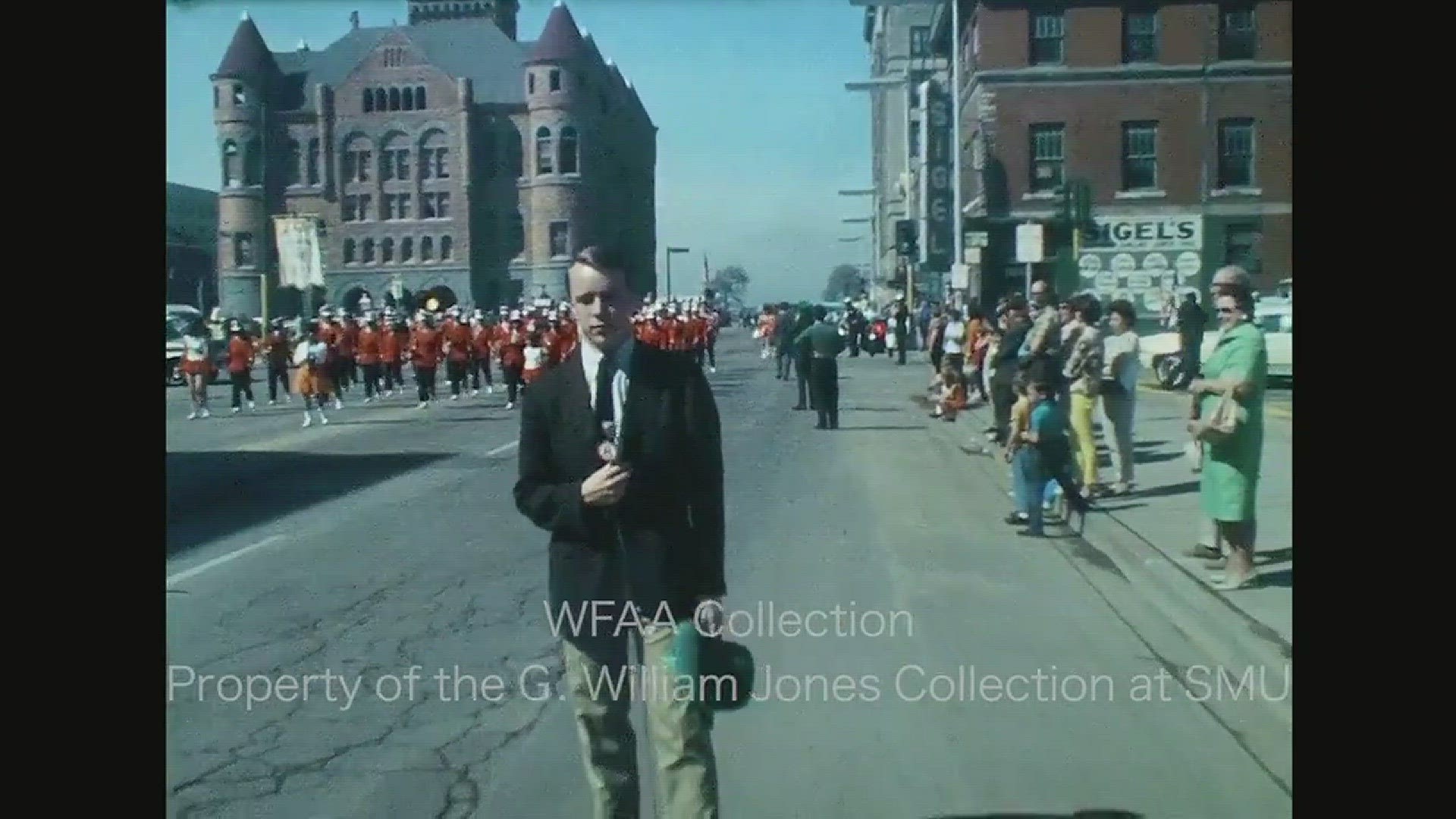 The crowds weren't quite as big as those at today's parade. (Video courtesy of SMU G. William Jones Film and Video Archive)