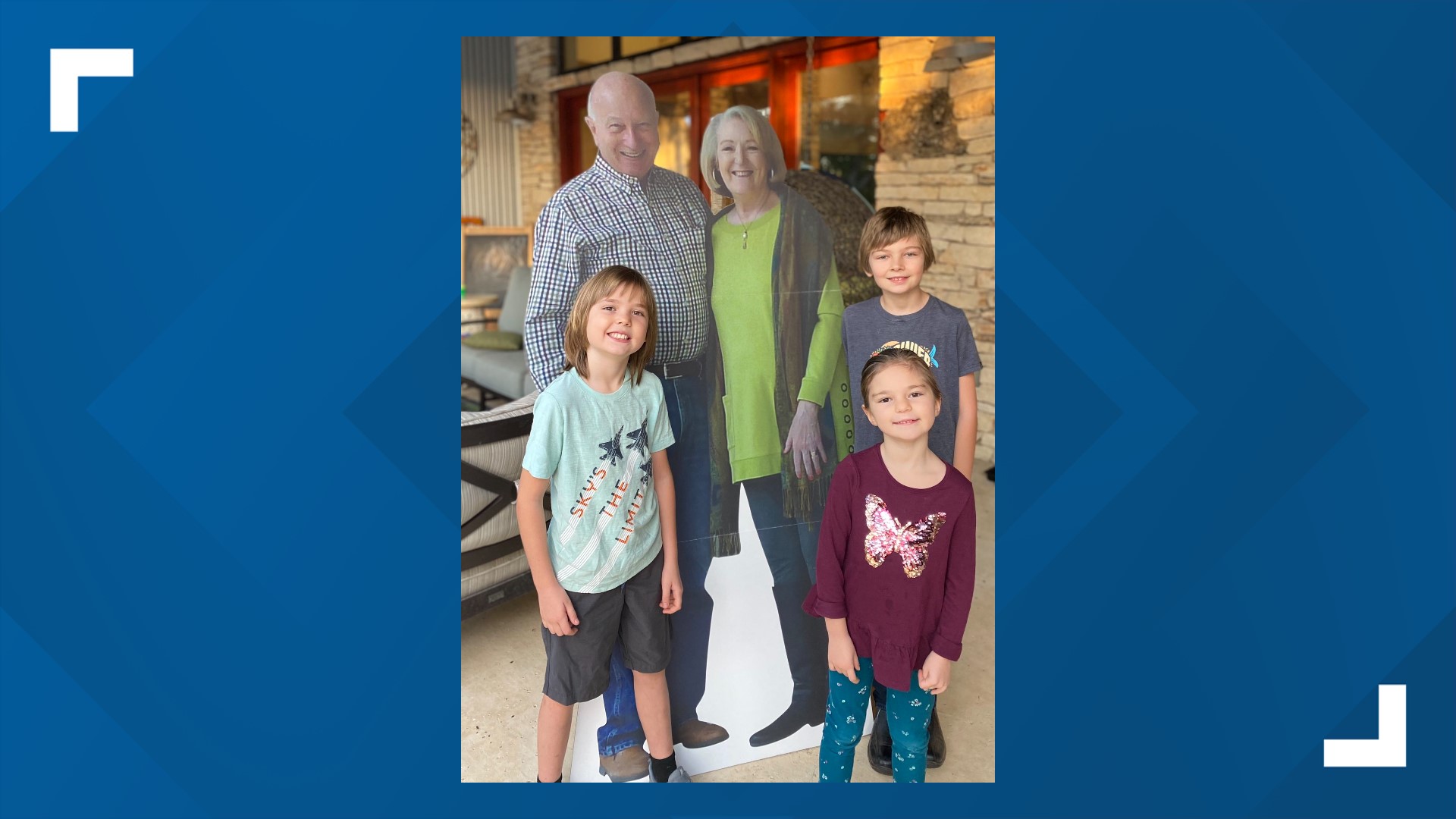 Rockwall’s Missy and Barry Buchanan sent a cardboard cutout of themselves to give the grandkids a laugh in a challenging year.