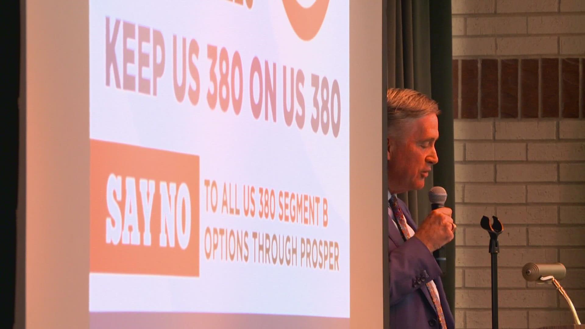 McKinney and Prosper residents held rallies in their own communities to voice opposition to Highway 380 bypass routes that TxDOT has proposed.