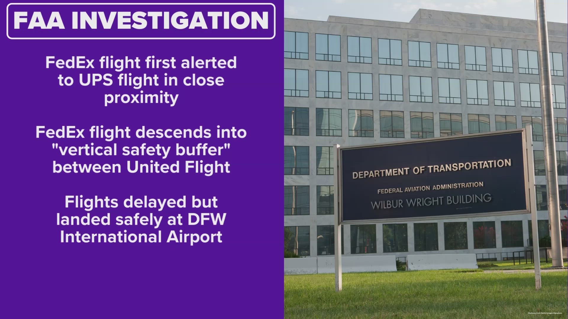 The planes were about one mile apart from each other as they flew in a holding pattern during last week's severe storms, according to the FAA.