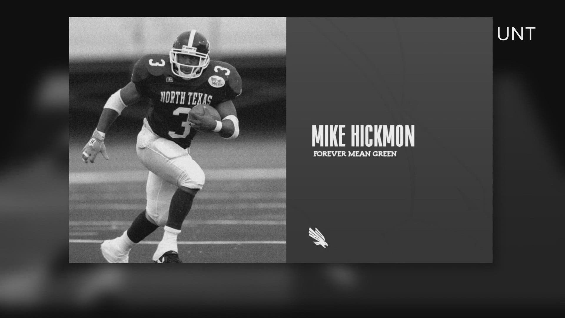 Tributes surrounding youth football coach and former UNT running back Mike Hickmon have been mounting after he was fatally shot in Lancaster, Texas, while coaching.
