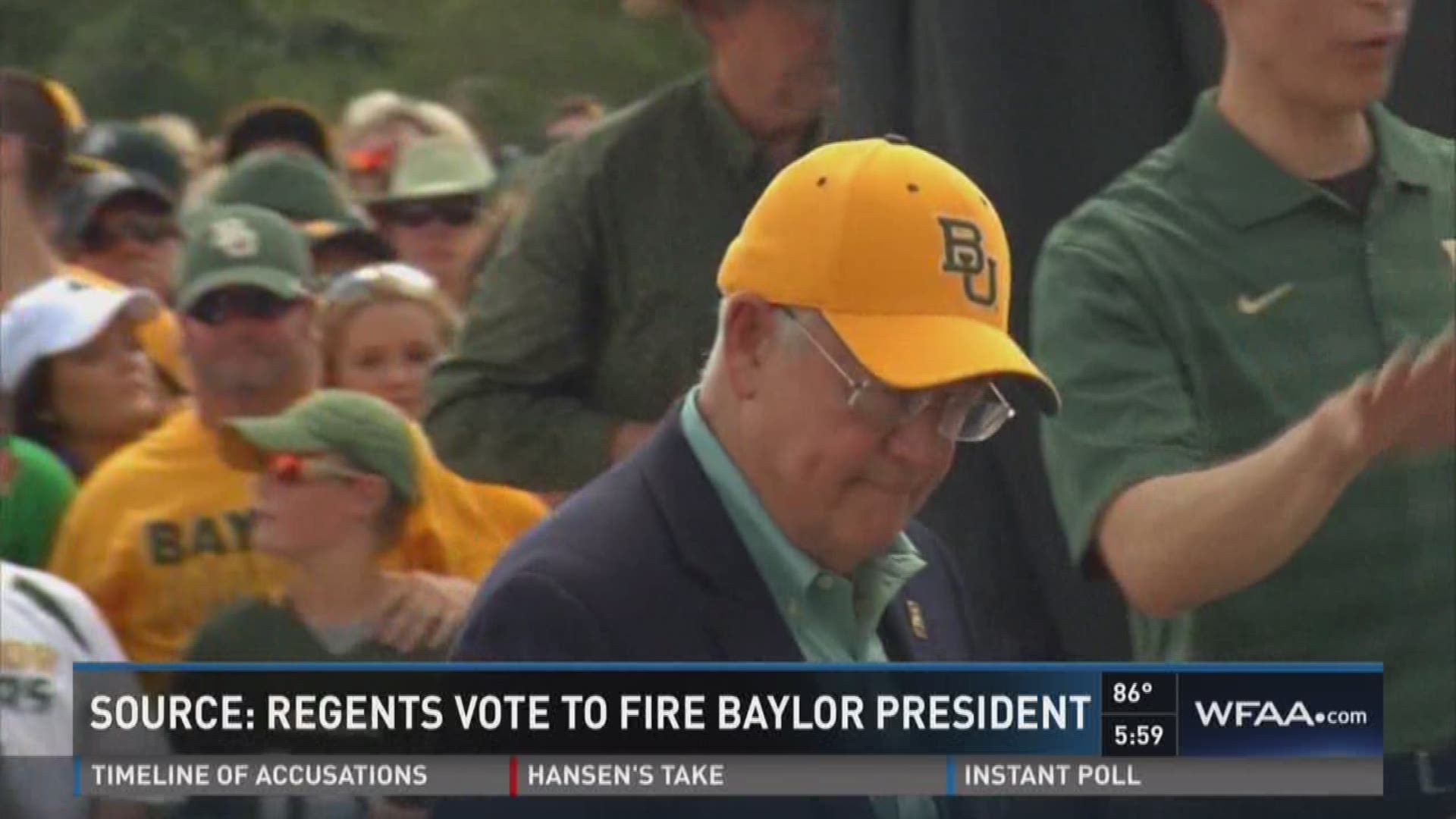 Source: Regents vote to fire Baylor president