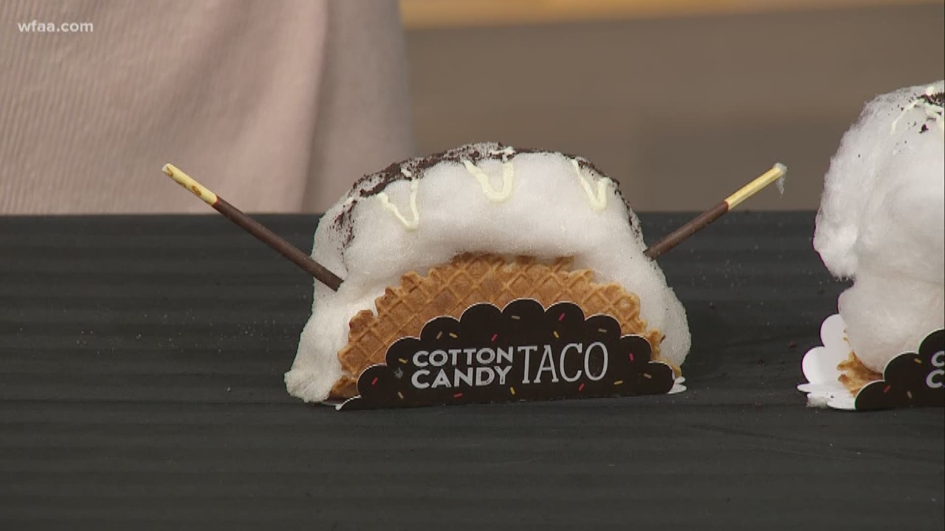 The Cotton Candy Taco from Justin and Rudy Martinez won "most creative" at this year's Big Tex Choice awards.
