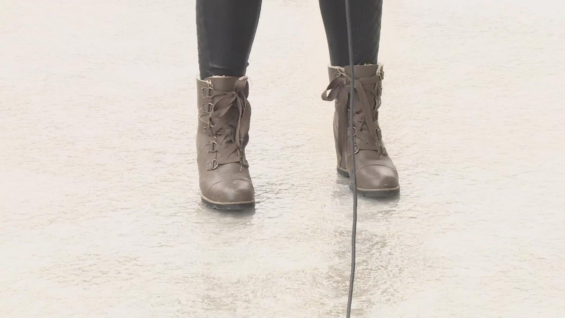 Hannah Davis of WFAA's "Good Morning Texas" is reminding everyone to watch their steps if they're going to be outside in the wintry weather.