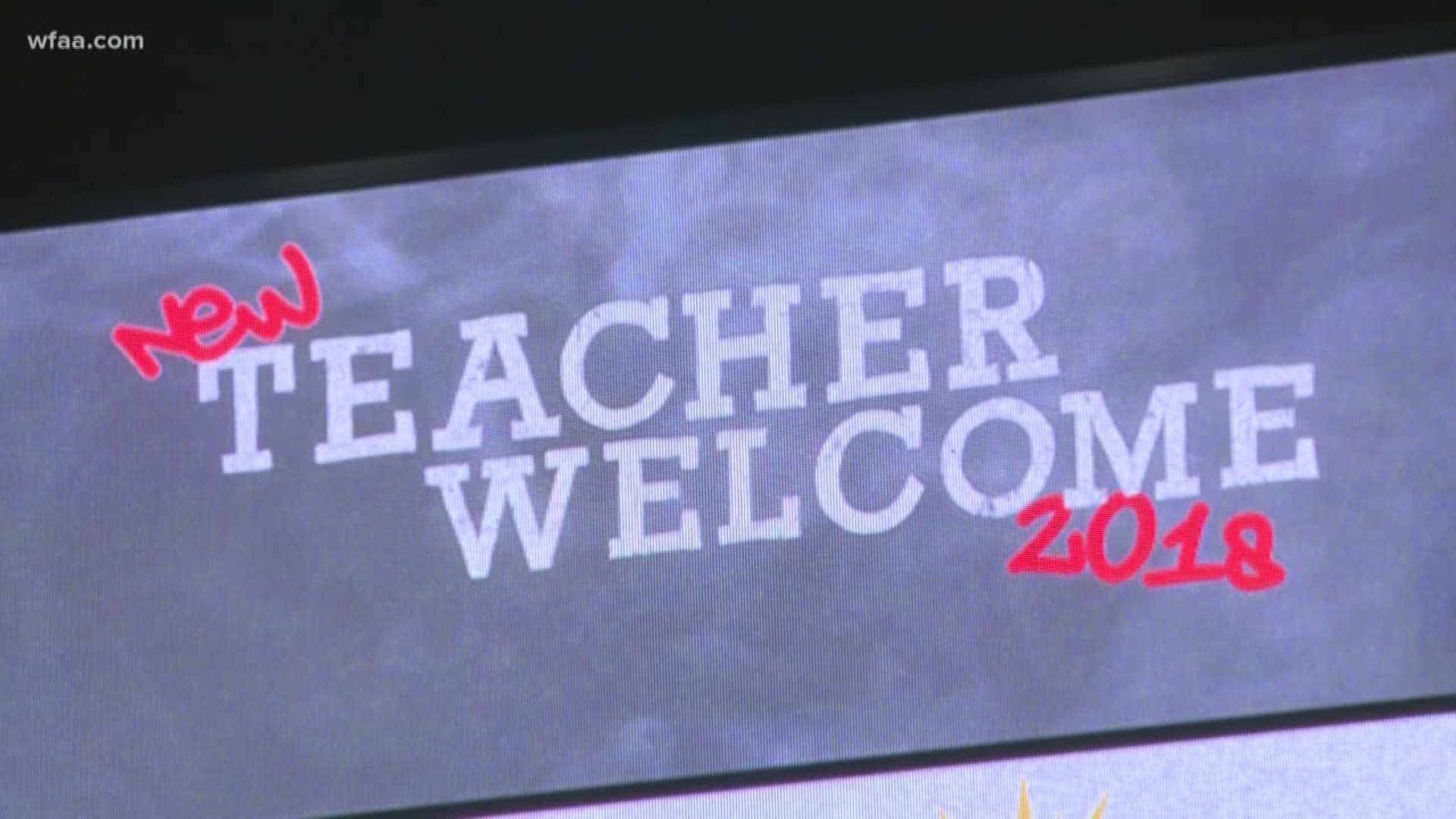 The teachers were welcomed to the new district on Monday.