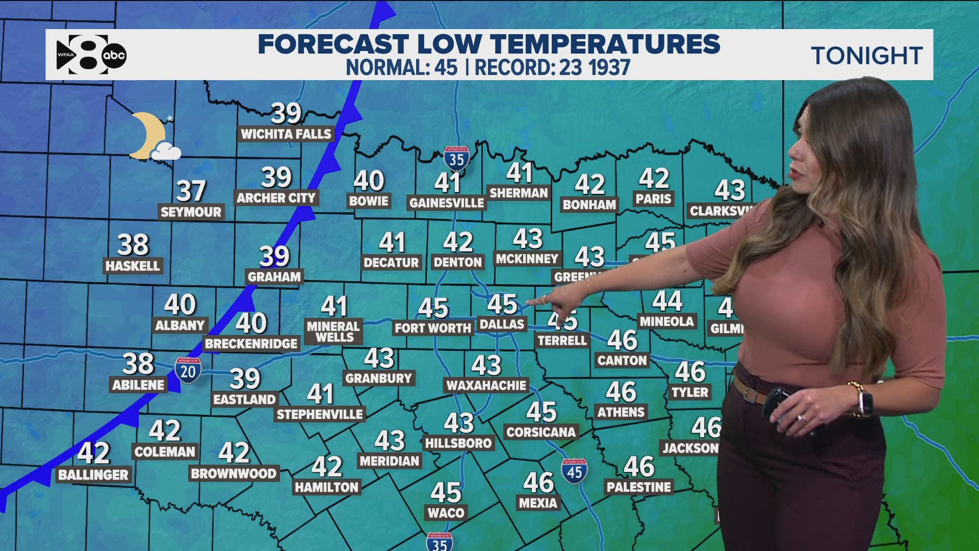 A front is expected to arrive, bringing the coolest temperatures of the season so far.