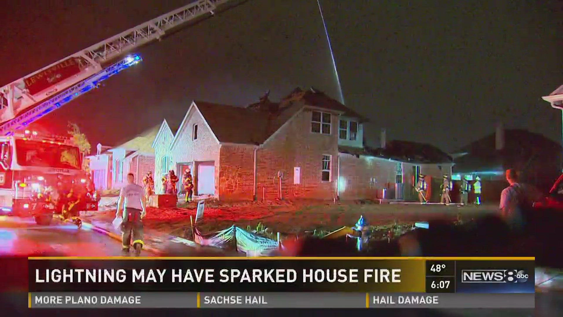 Lightning may have sparked house fire in Lewisville